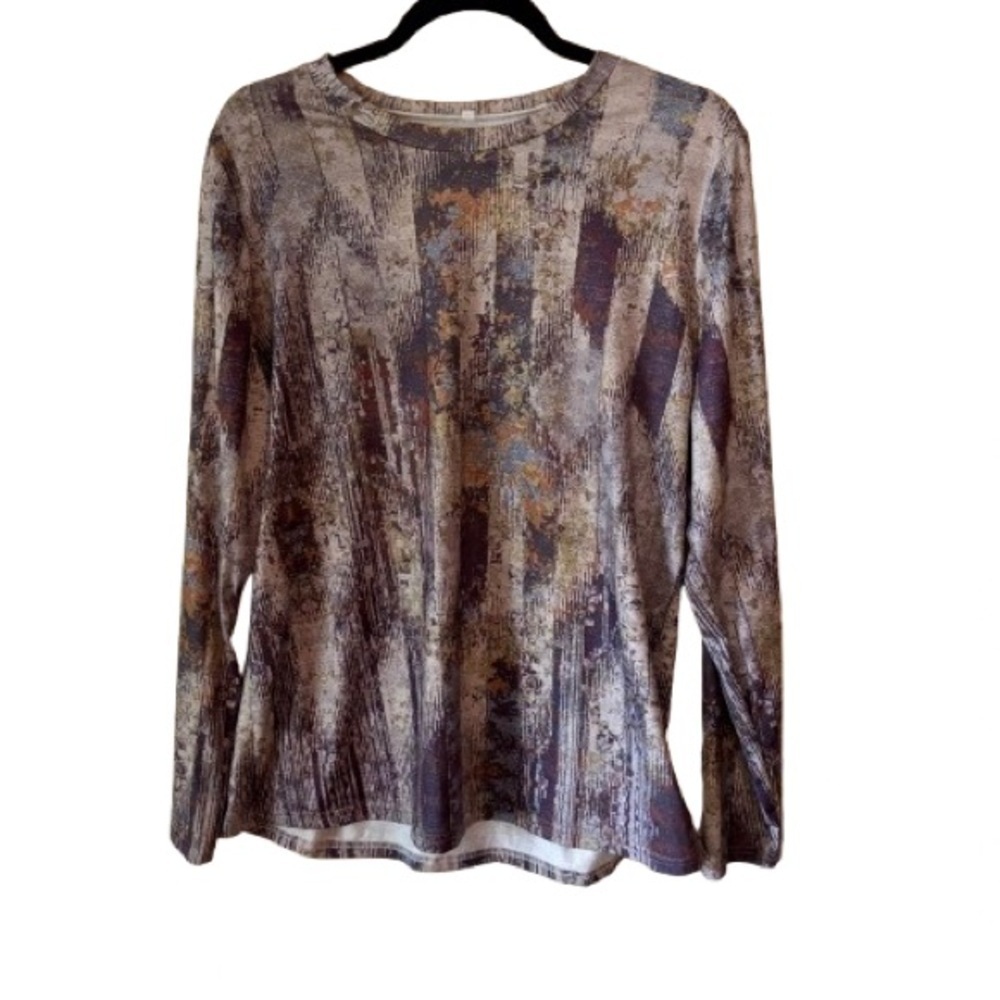 Abstract Print Long Sleeve Top